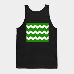 Abstract geometric pattern - zigzag - green and white. Tank Top